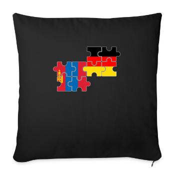 Mongolie Allemagne Drapeau Allemand Mongol - Housse de coussin décorative 45 x 45 cm - noir - Devant