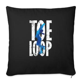 Toeloop Figure Skating - Sofa pillowcase 17,3'' x 17,3'' (45 x 45 cm) - black - Front