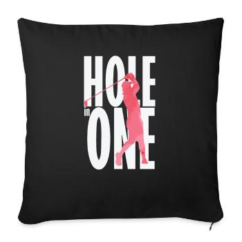 Trou dans un golf - Housse de coussin décorative 45 x 45 cm - noir - Devant
