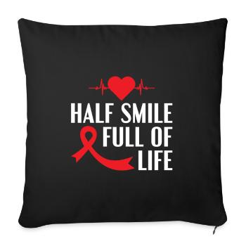 Half Smile Full Of Life - Stroke - Sofa pillowcase 17,3'' x 17,3'' (45 x 45 cm) - black - Front