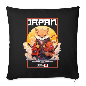 Asia Corki Japanese Samurai Samurai - Sofa pillowcase 17,3'' x 17,3'' (45 x 45 cm) - black - Front