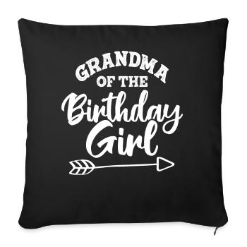 Grand-mère de la fille d’anniversaire - Housse de coussin décorative 45 x 45 cm - noir - Devant