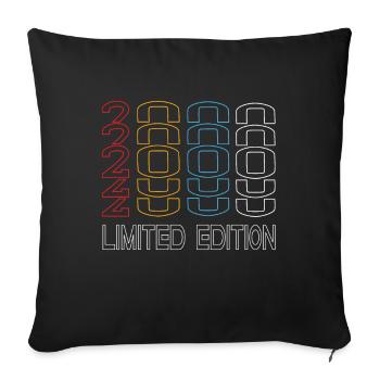 Limited Edition 2000 Birthday 2000 Vintage Retro - Sofa pillowcase 17,3'' x 17,3'' (45 x 45 cm) - black - Front