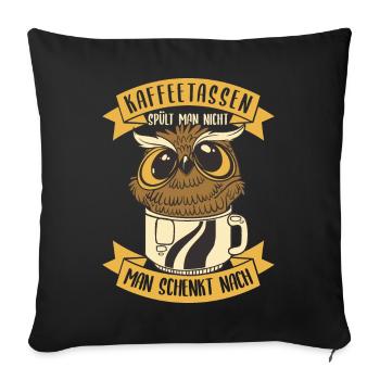 Coffee saying for work colleagues - Sofa pillowcase 17,3'' x 17,3'' (45 x 45 cm) - black - Front