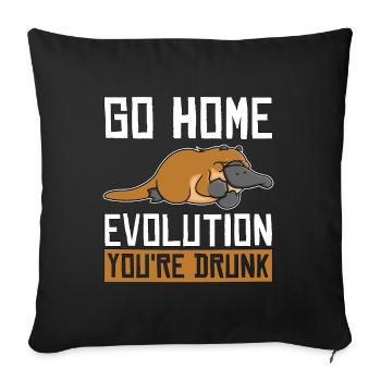 Ornithorynque Retour à la maison Évolution Animaux fossiles vivants - Housse de coussin décorative 45 x 45 cm - noir - Devant