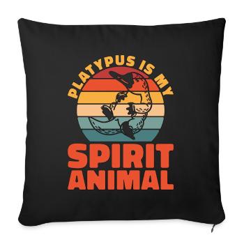Platypus Is My Spirit Animal Retro Animal Lover - Sofa pillowcase 17,3'' x 17,3'' (45 x 45 cm) - black - Front