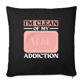 soap soap making soap maker soap boiler - Sofa pillowcase 17,3'' x 17,3'' (45 x 45 cm) - black - Front