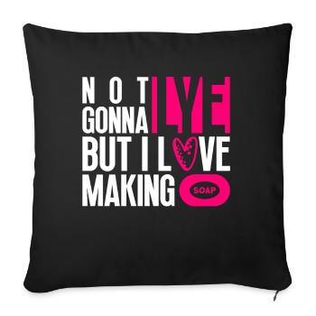 soap soap making soap maker soap boiler - Sofa pillowcase 17,3'' x 17,3'' (45 x 45 cm) - black - Front