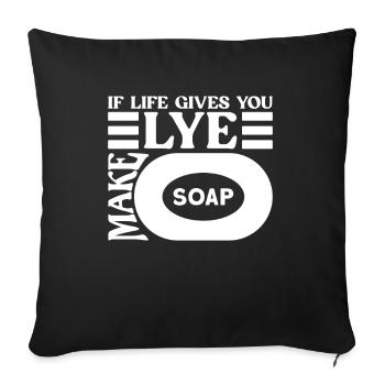 savon fabrication savon savonnière savonnerie savon chaudière - Housse de coussin décorative 45 x 45 cm - noir - Devant