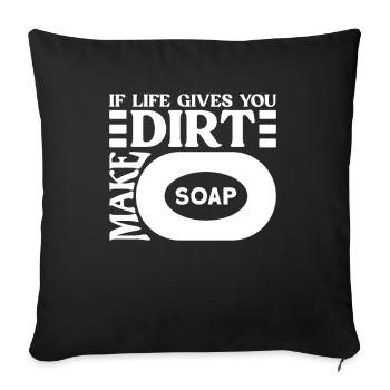 soap soap making soap maker soap boiler - Sofa pillowcase 17,3'' x 17,3'' (45 x 45 cm) - black - Front