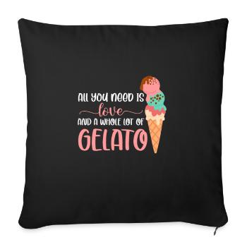 Ice Cream Ice Cream Ice Cream Summer Gift - Sofa pillowcase 17,3'' x 17,3'' (45 x 45 cm) - black - Front