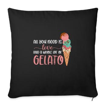 Glace - Housse de coussin décorative 45 x 45 cm - noir - Devant