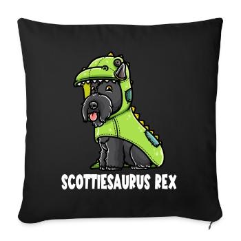 Scottish Terrier Dog in Dinosaur Costume - Sofa pillowcase 17,3'' x 17,3'' (45 x 45 cm) - black - Front