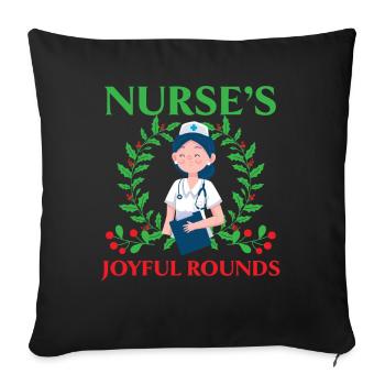 Krankenschwester's Joyful Rounds Krankenschwester - Sofakissenbezug 45 x 45 cm - Schwarz - Vorne