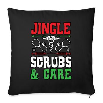 Jingle Scrubs & Care Nurse Noël - Housse de coussin décorative 45 x 45 cm - noir - Devant