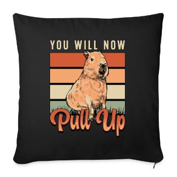 Capybara You Will Now Pull Up Retro Rodent Animals - Sofakissenbezug 45 x 45 cm - Schwarz - Vorne