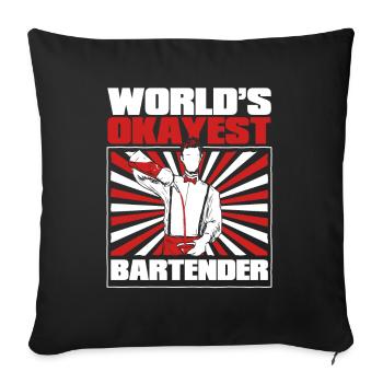 Barman le plus correct du monde Mixologue Barman - Housse de coussin décorative 45 x 45 cm - noir - Devant