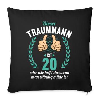Dieser Traummann ist 20 Jahre 20 Geburtstag - Sofakissenbezug 45 x 45 cm - Schwarz - Vorne