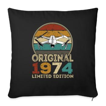 Drone Pilot Whoop Copter FPV UAS Pilot Drone 1974 - Sofa pillowcase 17,3'' x 17,3'' (45 x 45 cm) - black - Front