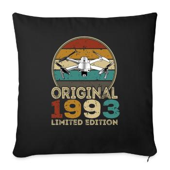 Drone Pilot Whoop Copter FPV UAS Pilot Drone 1993 - Sofa pillowcase 17,3'' x 17,3'' (45 x 45 cm) - black - Front