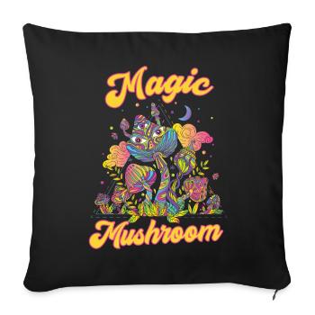 Magic Mushroom Psychedelic Art - Sofakissenbezug 45 x 45 cm - Schwarz - Vorne