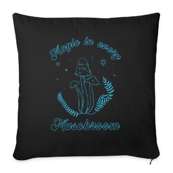 Magic Mushroom Psychedelic Art - Sofakissenbezug 45 x 45 cm - Schwarz - Vorne