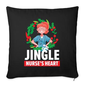 Jingle Nurse's Heart Nursing Medical - Sofa pillowcase 17,3'' x 17,3'' (45 x 45 cm) - black - Front