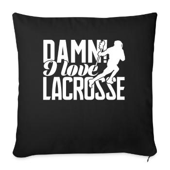 Lacrosse I Love Lacrosse - Sofa pillowcase 17,3'' x 17,3'' (45 x 45 cm) - black - Front