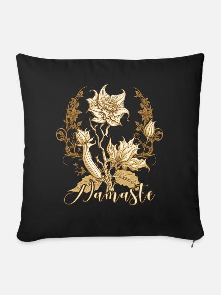 Namaste Lotus Flower Zen Buddhism Yoga Meditation - Sofakissenbezug 45 x 45 cm - Schwarz
