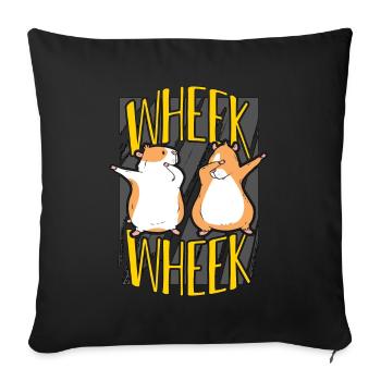 Guinea Pig Wheek Wheek Loves Hamster Animal Lover - Sofa pillowcase 17,3'' x 17,3'' (45 x 45 cm) - black - Front