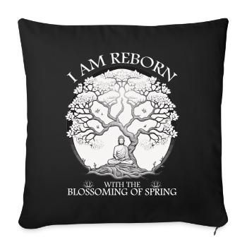 Buddha Meditation Sakura Tree Zen Buddhism Meditat - Sofakissenbezug 45 x 45 cm - Schwarz - Vorne