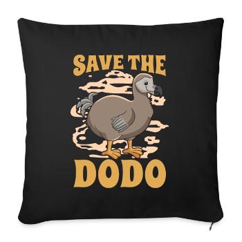 Dodo Bird Save The Dodo Flightless Bird Animals - Sofa pillowcase 17,3'' x 17,3'' (45 x 45 cm) - black - Front