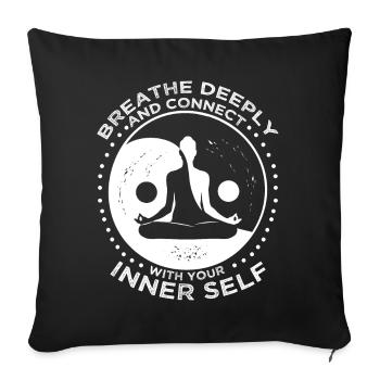 Yoga Yin Yang Buddha Spiritual Meditation Buddhist - Sofakissenbezug 45 x 45 cm - Schwarz - Vorne