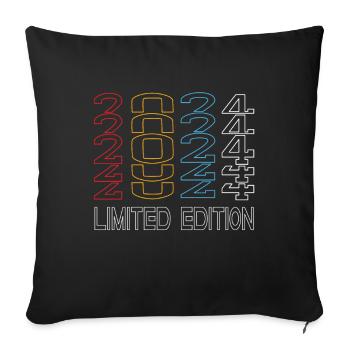 Limited Edition 2024 Birthday 2024 Vintage Retro - Sofa pillowcase 17,3'' x 17,3'' (45 x 45 cm) - black - Front