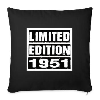 Edition Limitée 1951 Anniversaire 1951 Vintage Rétro - Housse de coussin décorative 45 x 45 cm - noir - Devant