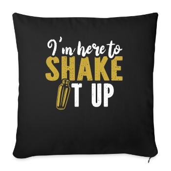 Je suis ici pour le secouer Barman Mixologiste - Housse de coussin décorative 45 x 45 cm - noir - Devant