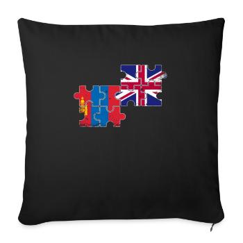 Mongolia UK Vintage Flag Brit Mongol - Sofa pillowcase 17,3'' x 17,3'' (45 x 45 cm) - black - Front