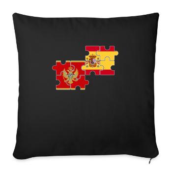 Montenegro Spain Flag Montenegrins - Sofa pillowcase 17,3'' x 17,3'' (45 x 45 cm) - black - Front