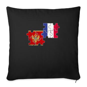 Montenegro France Vintage Flag Montenegrins - Sofa pillowcase 17,3'' x 17,3'' (45 x 45 cm) - black - Front