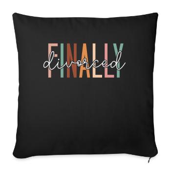Happy Divorce Party Finally - Sofakissenbezug 45 x 45 cm - Schwarz - Vorne