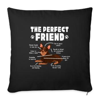 Australian Cattle Dog - Sofa pillowcase 17,3'' x 17,3'' (45 x 45 cm) - black - Front