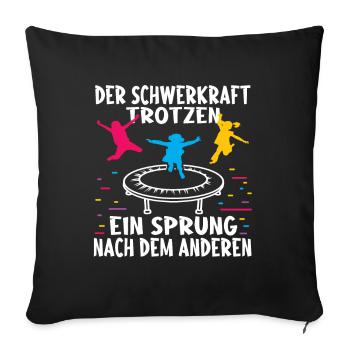 Trampolin springen Outdoor Indoor - Sofakissenbezug 45 x 45 cm - Schwarz - Vorne