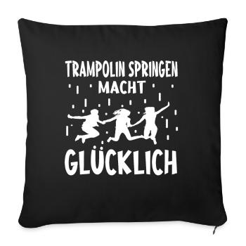 Trampolin springen Outdoor Indoor - Sofakissenbezug 45 x 45 cm - Schwarz - Vorne