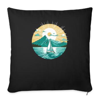 Sailboat Sailing Ship Sailing Yacht Vintage Sailing - Sofa pillowcase 17,3'' x 17,3'' (45 x 45 cm) - black - Front