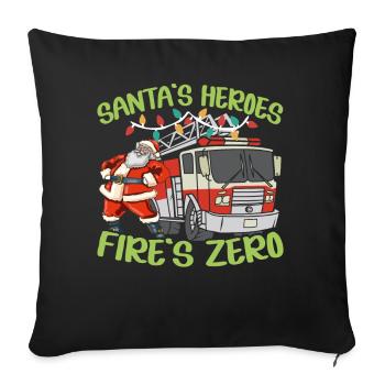 Santa's Heroes Fire's Zero Firefighting Weihnac - Sofa pillowcase 17,3'' x 17,3'' (45 x 45 cm) - black - Front