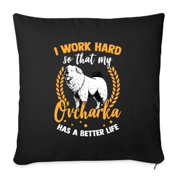 Work for Ovcharka Caucasian Shepherd Dog - Sofa pillowcase 17,3'' x 17,3'' (45 x 45 cm) - black - Front
