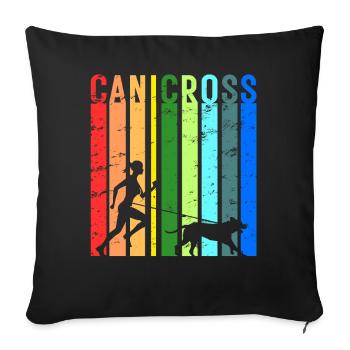 Canicross Dog Sports Dog Running Idea - Sofa pillowcase 17,3'' x 17,3'' (45 x 45 cm) - black - Front