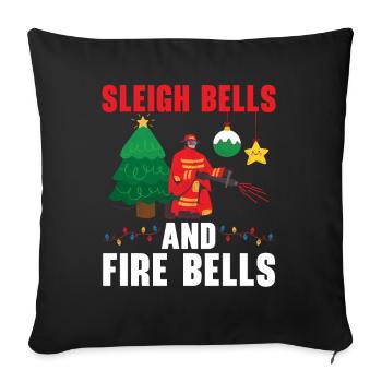 Sleigh bells and fire bells Firefighting - Sofa pillowcase 17,3'' x 17,3'' (45 x 45 cm) - black - Front