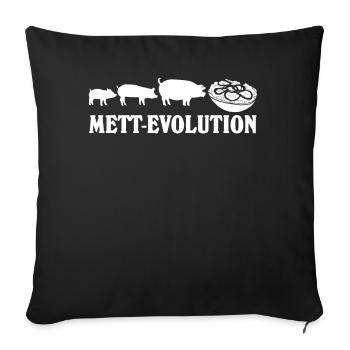 Mettbrötchen Hackfleisch Mett - Sofakissenbezug 45 x 45 cm - Schwarz - Vorne