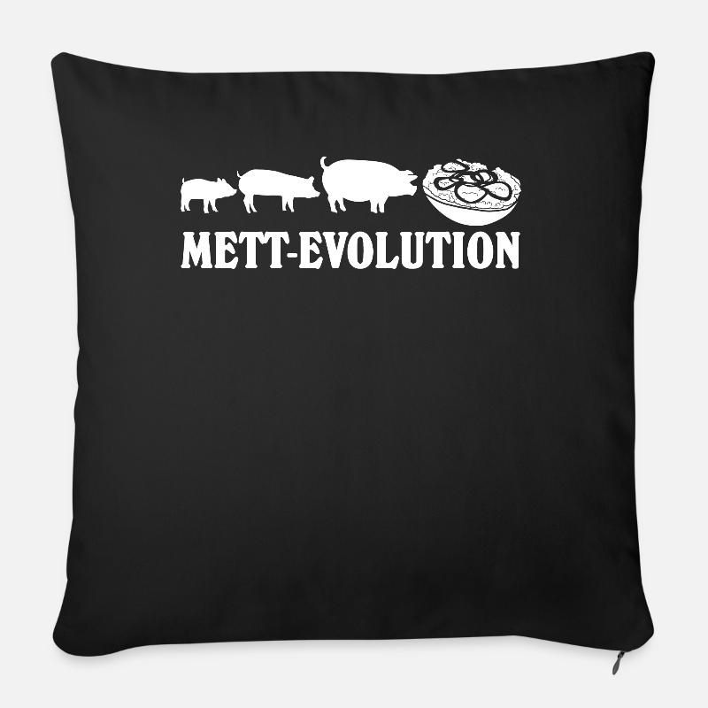 Mettbrötchen Hackfleisch Mett - Sofakissenbezug 45 x 45 cm - Schwarz